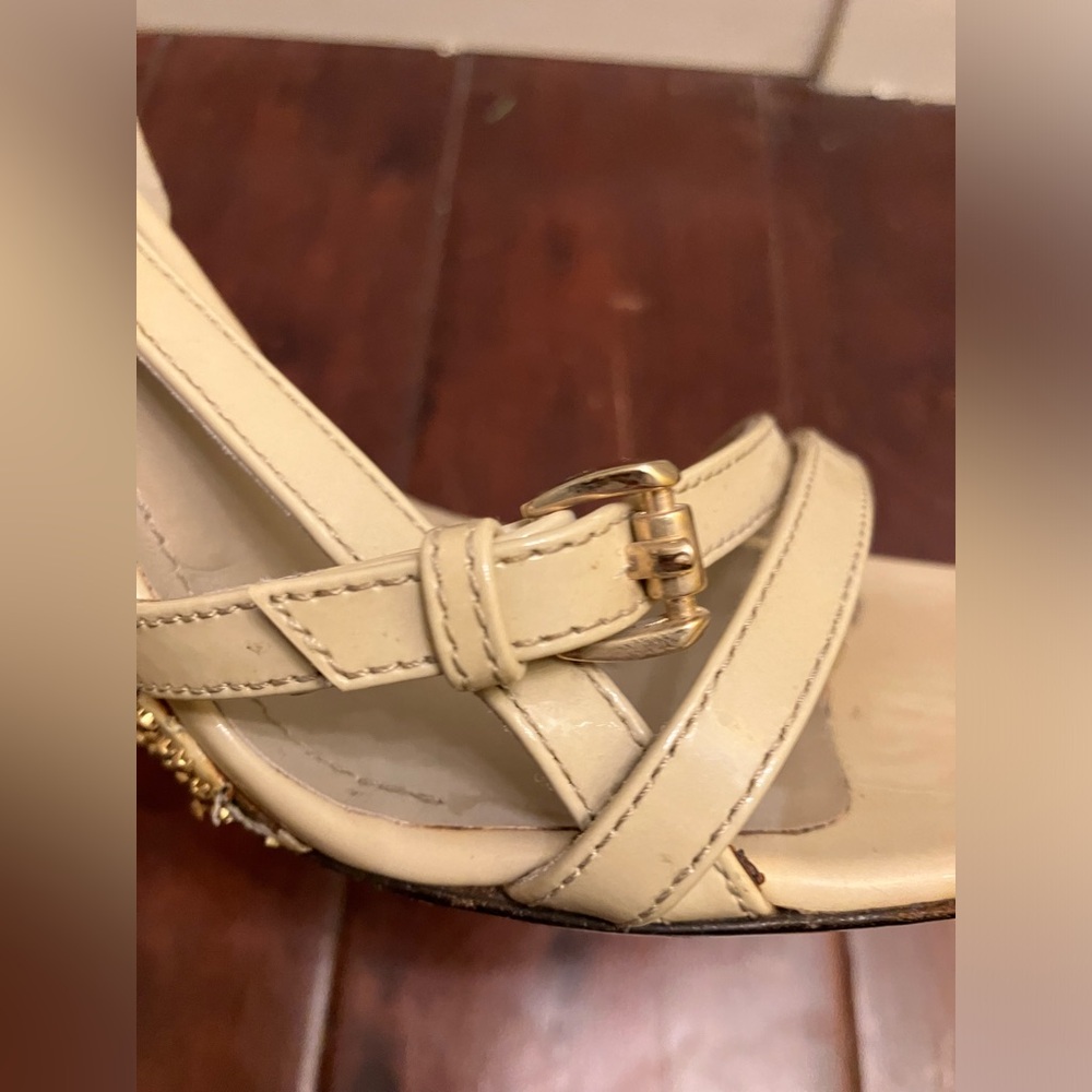 Burberry Nude Gold Rhinestone wedge heels shoes - Picture 7 of 11